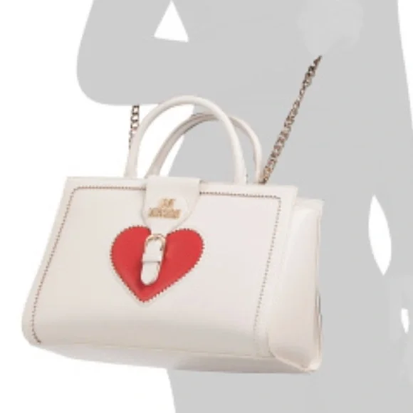 LOVE MOSCHINO BAG W HEART DESIGN. Zip close, crossbody strap! New